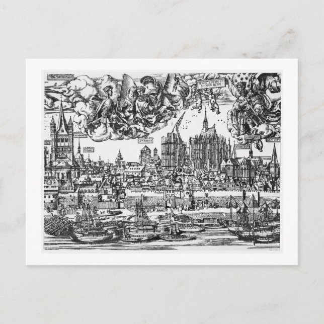 Carte Postale Vue générale de Cologne, 1531 (gravure) (p/p pho (Devant)