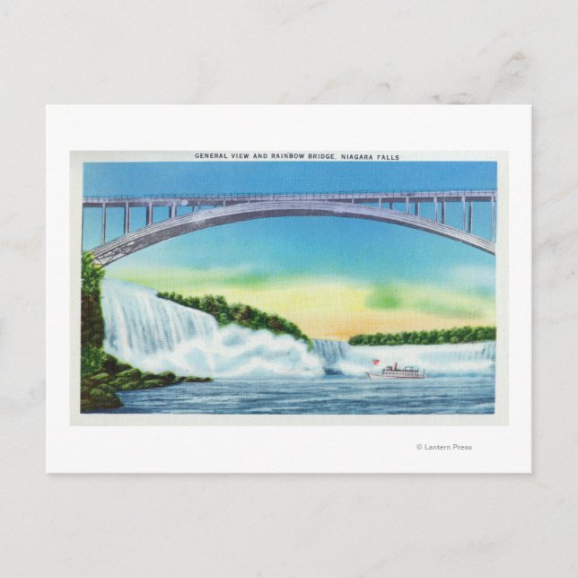 Carte Postale Vue générale des chutes et de l'arc-en-ciel (Devant)