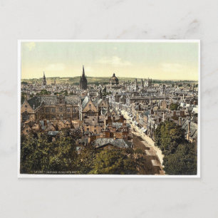 Carte Postale Vue générale et High Street, Oxford, Angleterre