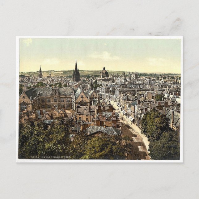 Carte Postale Vue générale et High Street, Oxford, Angleterre (Devant)