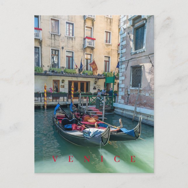 Carte postale vue gondolas de Venise (Devant)