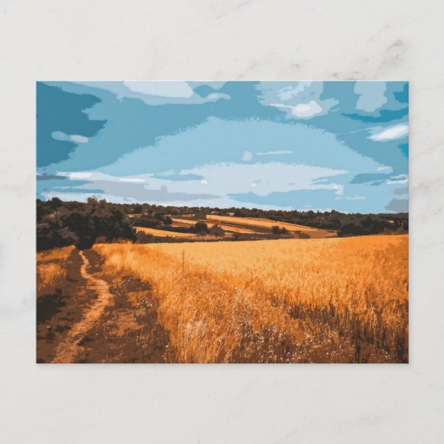 Carte Postale Vue graphique de la route de campagne en été (Devant)