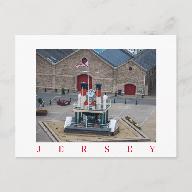 Carte postale vue horloge à vapeur Jersey (Devant)