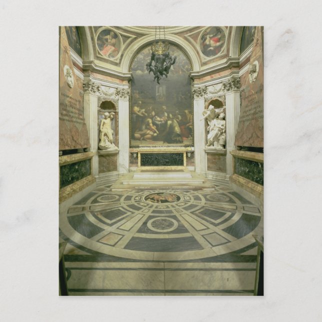 Carte Postale Vue intérieure de la chapelle octogonale de Chigi (Devant)