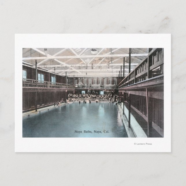 Carte Postale Vue intérieure des bains NapaNapa, CA (Devant)