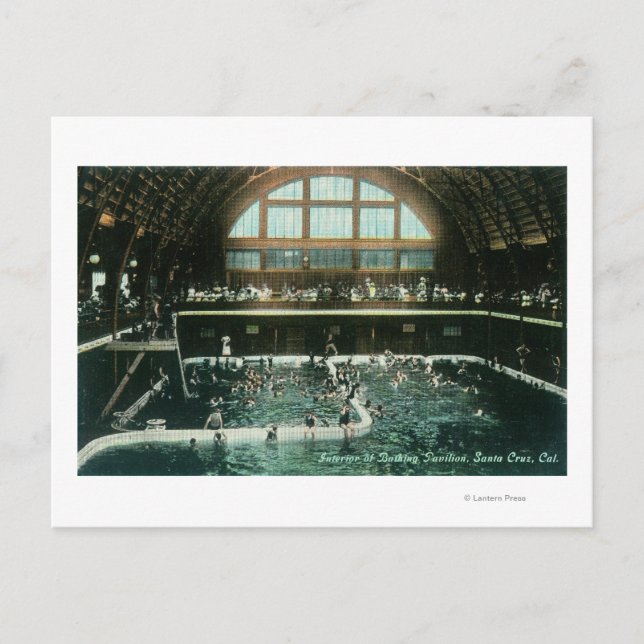 Carte Postale Vue intérieure du pavillon de baignade (Devant)