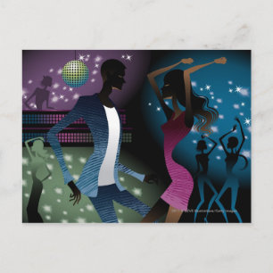 Carte Postale Vue latérale des gens qui dansent au micro