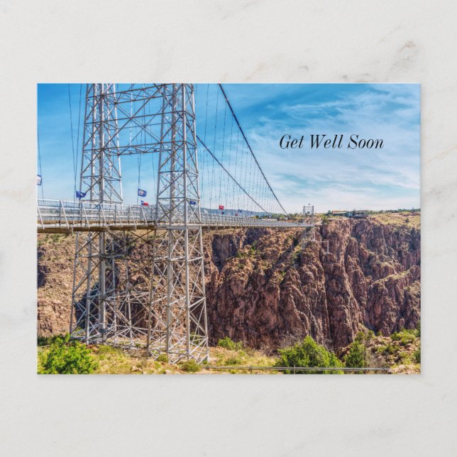 Carte postale "Vue latérale du pont Royal Gorge" : (Devant)
