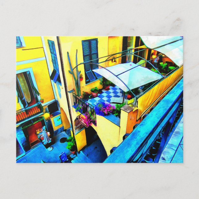 Carte Postale Vue matinale depuis un balcon des Cinque Terre (Devant)