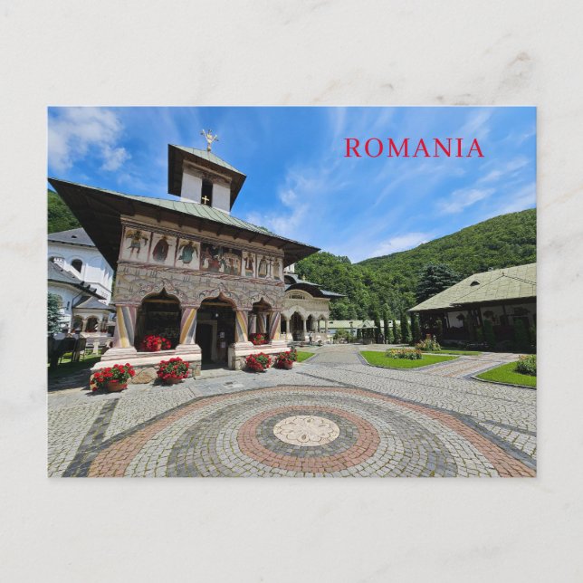 Carte postale vue monastère de Roumanie (Devant)