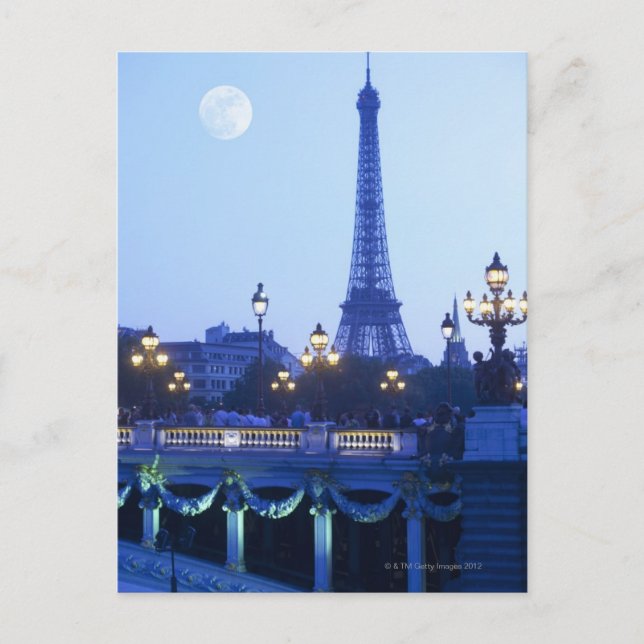 Carte Postale Vue nocturne de la Tour Eiffel (Devant)