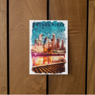 Carte Postale Vue nocturne de la ville de Buenos Aires, Argentin