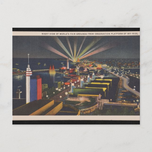 Carte Postale Vue nocturne de l'Exposition universelle de Chicag (Devant)