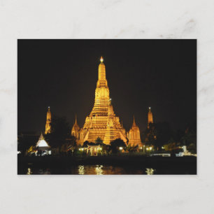 Carte Postale Vue nocturne de temples au centre de Bangkok