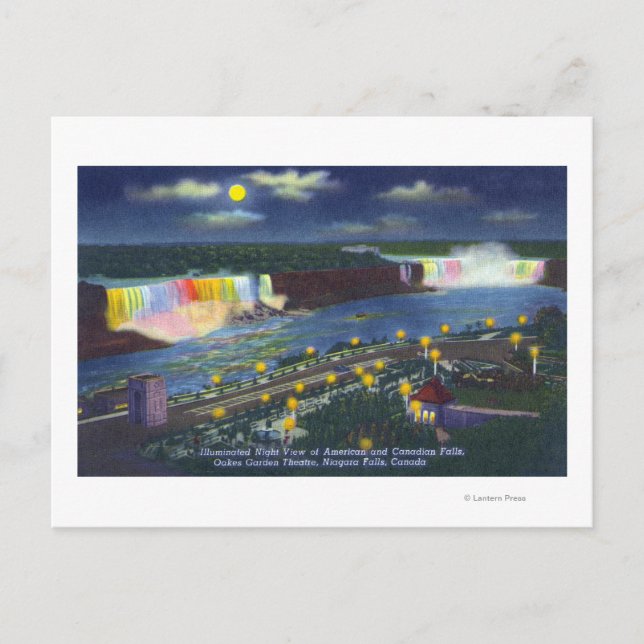 Carte Postale Vue nocturne d'Oakes Garden Theatre et (Devant)