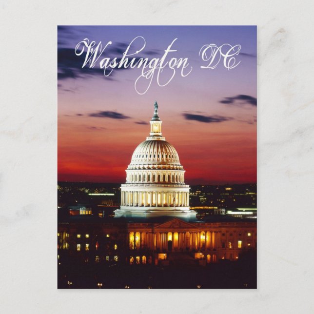 Carte Postale Vue nocturne du Capitole américain (Devant)