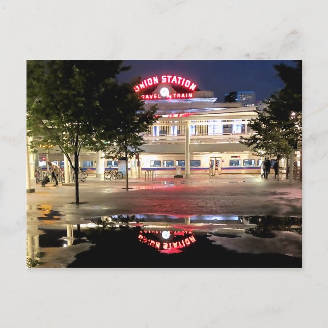 Carte Postale Vue nocturne Extraordinaire, Union Station, Denver (Devant)