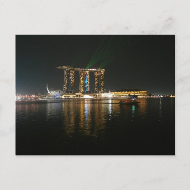Carte Postale Vue nocturne sur Singapour (Devant)