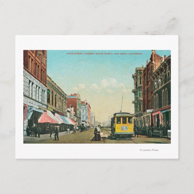 Carte Postale Vue nord de la 5e rue de F Street (Devant)