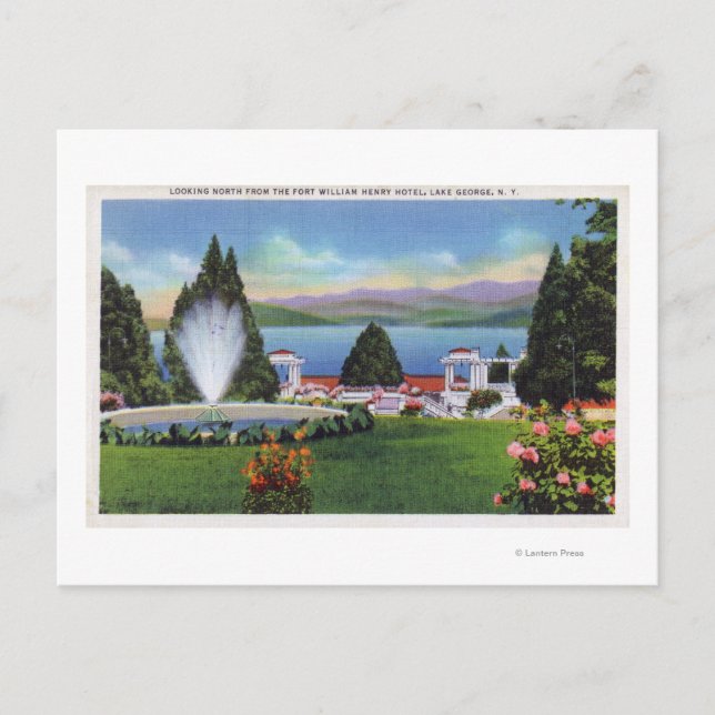 Carte Postale Vue nord du lac de Ft. William Henry (Devant)