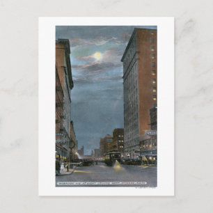 Carte Postale Vue ouest de l'avenue Riverside à la nuit