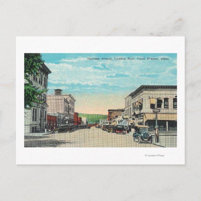 Carte Postale Vue ouest de Sherman Avenue (Devant)