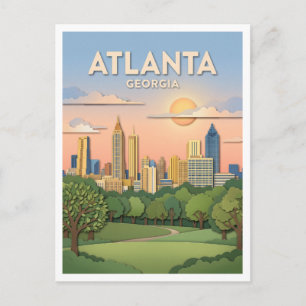Carte Postale Vue panoramique d'Atlanta depuis Piedmont Park Géo