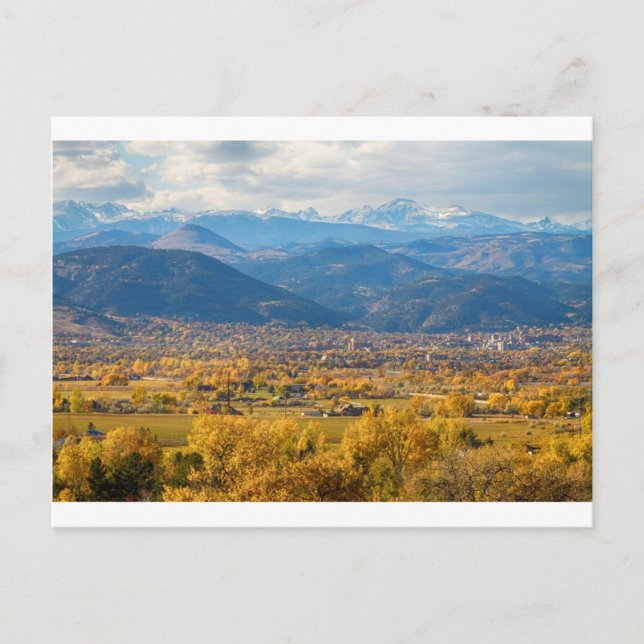 Carte Postale Vue panoramique d'automne à Boulder Colorado (Devant)