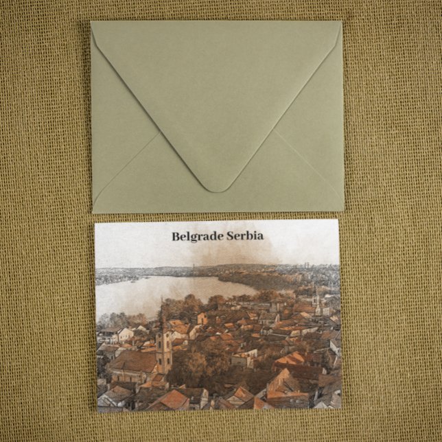 Carte Postale Vue panoramique de Belgrade Serbie Skyline (belgrade serbia city view travel postcard)