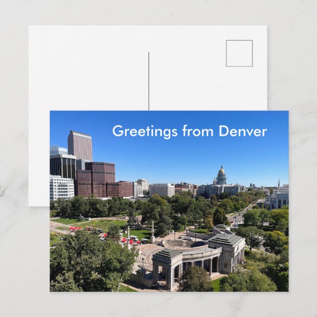 Carte Postale Vue panoramique de Denver avec le Capitole Personn (Devant / Derrière)