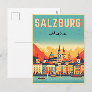 Carte Postale Vue panoramique de la capitale autrichienne Salzbo