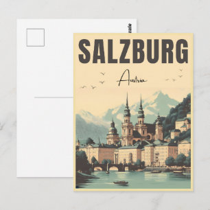 Carte Postale Vue panoramique de la capitale autrichienne Salzbo