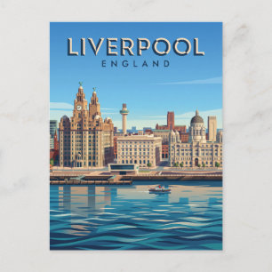 Carte Postale Vue panoramique de Liverpool Royaume-Uni