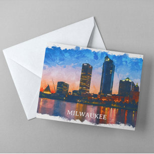 Carte Postale Vue panoramique de Milwaukee Wisconsin Skyline