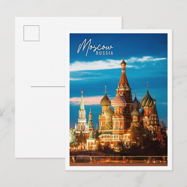 Carte Postale Vue panoramique de Moscou Russie repère (Devant / Derrière)