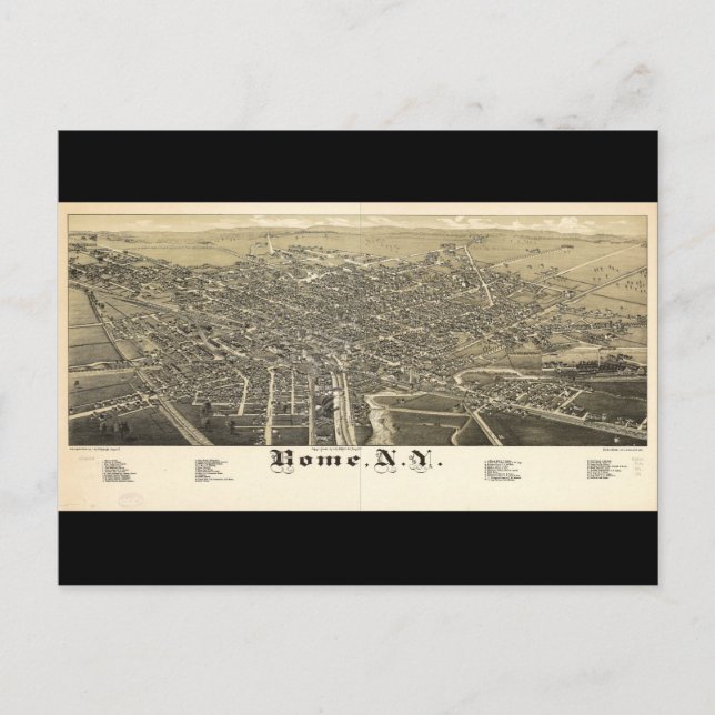 Carte Postale Vue panoramique de Rome New York (1886) (Devant)