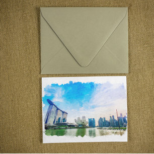 Carte Postale Vue panoramique de Singapour Asie