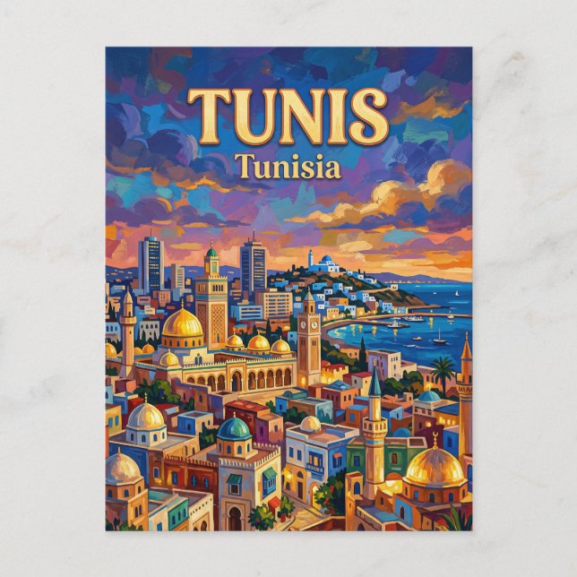 Carte Postale Vue panoramique de Tunis Tunisie (Devant)