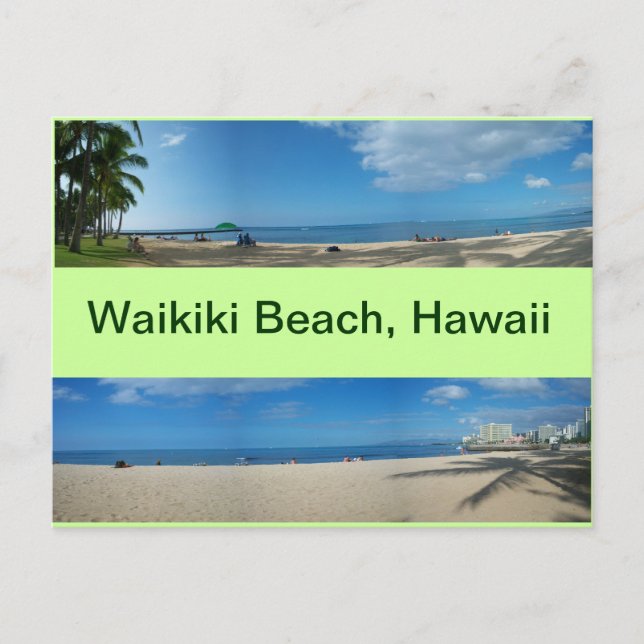 Carte Postale Vue panoramique de Waikiki Beach Hawaii (Devant)