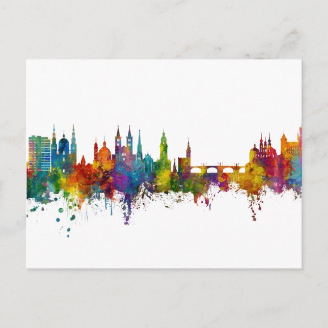 Carte Postale Vue panoramique de Würzburg Allemagne (Devant)