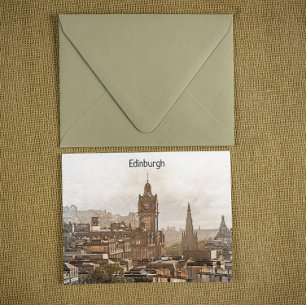 Carte Postale Vue panoramique vintage Edimbourg Écosse