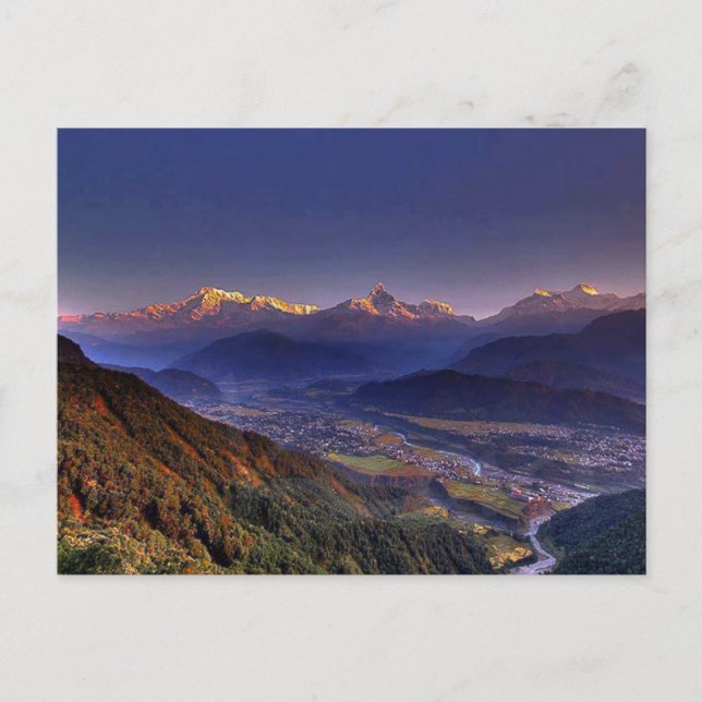 Carte Postale Vue Paysage : HIMALAYA POKHARA NÉPAL (Devant)