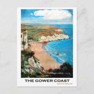 Carte Postale Vue paysagère de la côte de Gower, au sud du pays