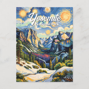 Carte Postale Vue personnalisée du tunnel de Yosemite en hiver d