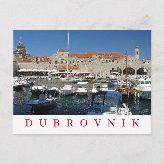 Carte postale vue port de Dubrovnik (Devant)