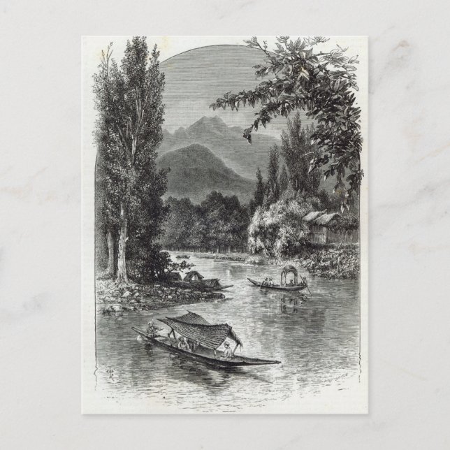 Carte Postale Vue près de Serinugur, de 'Leisure Hour', 1888 (Devant)