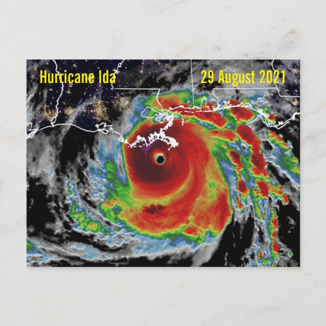Carte Postale Vue radar de l'ouragan Ida (Devant)