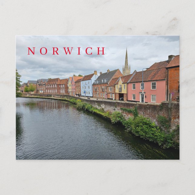 Carte postale vue rivière Norwich (Devant)