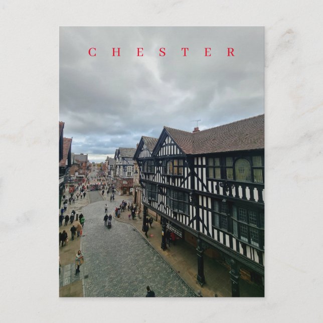 Carte postale vue rue Chester Foregate (Devant)
