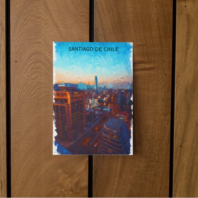 Carte Postale Vue Skyline Santiago du Chili (chile santiago city view postcard)